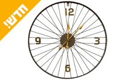 שעון קיר בעיצוב גלגל אופניים