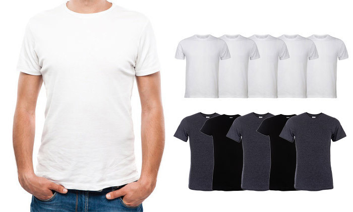 מארז 10 חולצות קצרות 100% כותנה לגברים - צבעים לבחירה