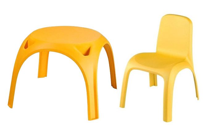 4 כתר: שולחן וזוג כיסאות לילדים, דגם גילי