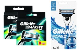 ידית ו-17 סכיני גילוח Gillette