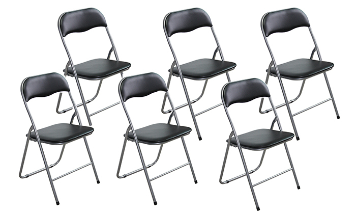 3 מארז 6 כיסאות מתקפלים - צבע שחור
