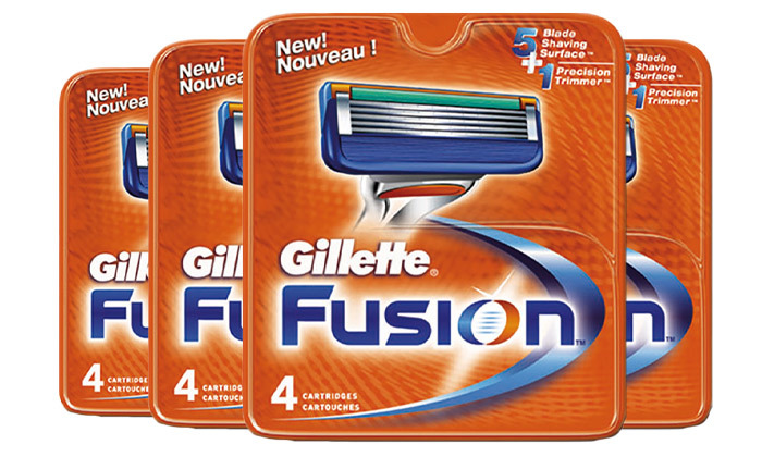 4 מארז 16 סכיני גילוח ג'ילט פיוז'ן Gillette Fusion