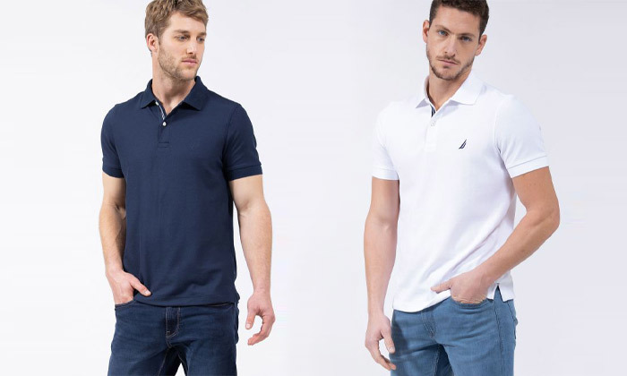10 חולצת פולו פיקה לגברים נאוטיקה NAUTICA - משלוח חינם