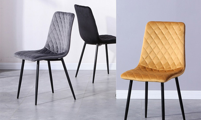 2 כיסא אוכל מרופד