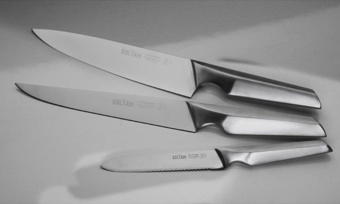 4 מארז 3 סכיני מטבח SOLTAM - כולל תיק אחסון מבד