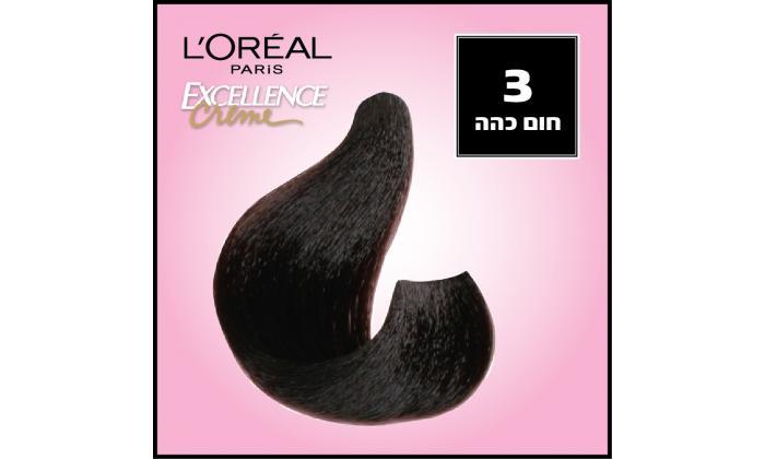 17 3 יחידות צבע לשיער L'OREAL Excellence Creme - גוונים לבחירה