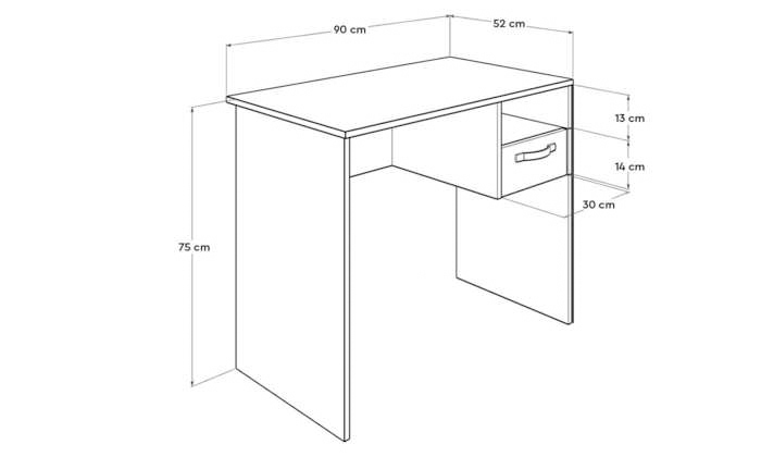 3 שולחן מחשב עם מגירה דגם אסף