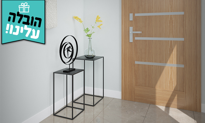 2 זוג שולחנות מתכת מרובעים - משלוח חינם