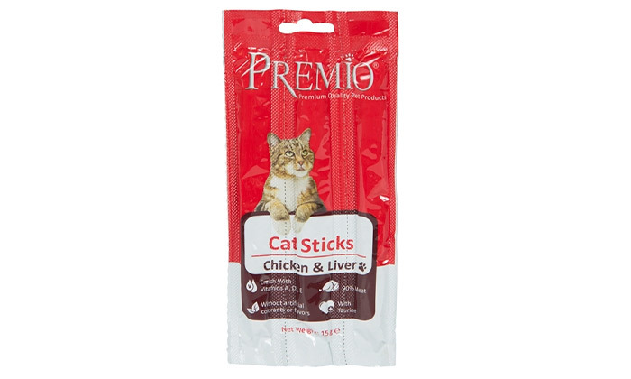 3 24 אריזות חטיפי מקלונים לחתולים PREMIO