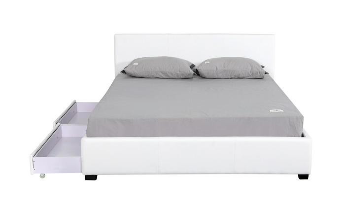 4 מיטה זוגית בריפוד דמוי עור GAROX דגם אדל - משלוח חינם