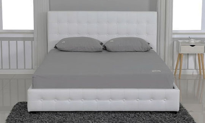 3 מיטה זוגית בריפוד דמוי עור GAROX דגם GRACE - משלוח חינם