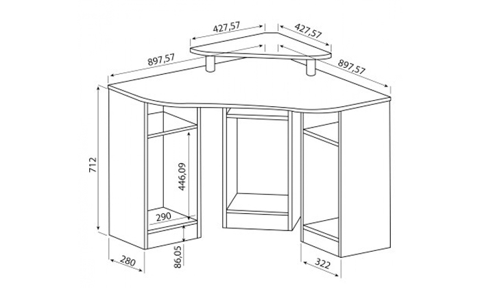 8 שולחן עבודה פינתי עם תאי איחסון