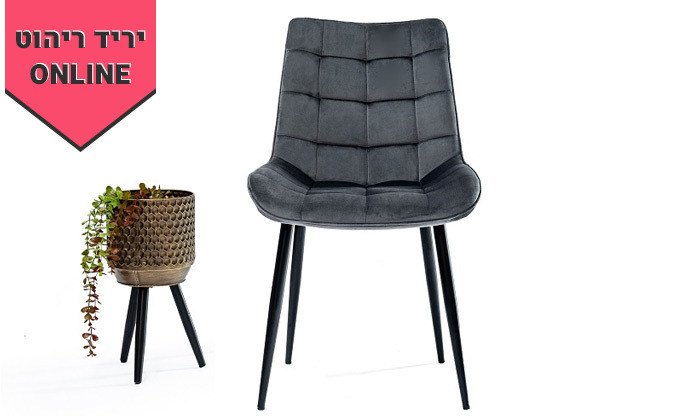 6 כיסא אוכל עם ריפוד קטיפה במבחר צבעים