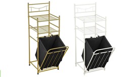 יחידת מדפים עם סל כביסה