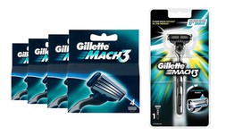 ידית ו-17 סכיני גילוח Gillette
