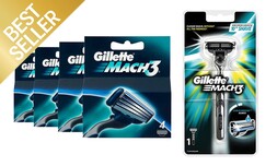 ידית ו-17 סכיני גילוח Gillette