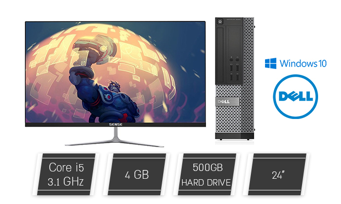 ערכת למידה מרחוק הכוללת מחשב נייח DELL, מסך "24 ואביזרים נלווים