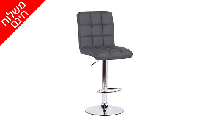 6 כיסא בר עם מושב דמוי עור GAROX דגם קומו - צבעים לבחירה