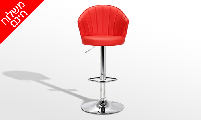 6 כיסא בר עם מושב דמוי עור GAROX דגם ג'יין - צבעים לבחירה