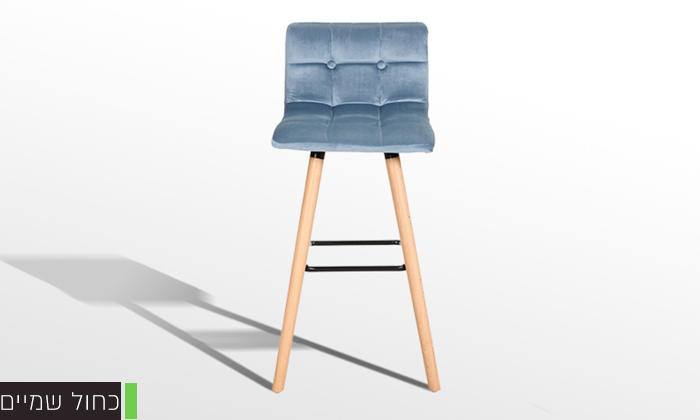 3 כיסא בר מרופד קטיפה GAROX דגם מרי - צבע לבחירה