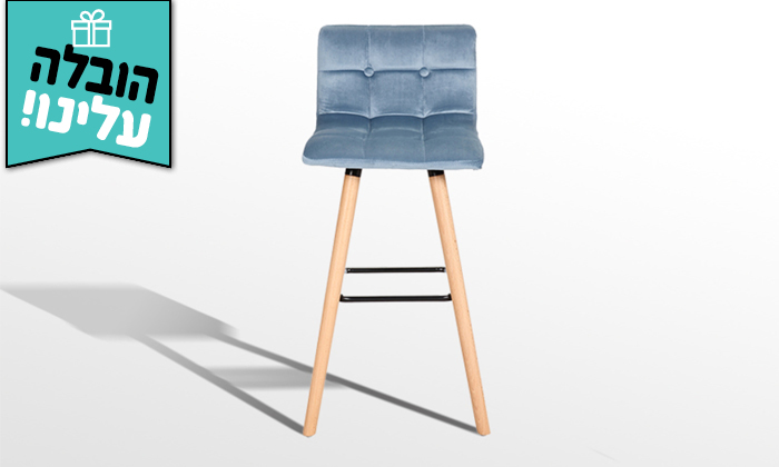 6 כיסא בר בריפוד קטיפה GAROX דגם מרי - משלוח חינם