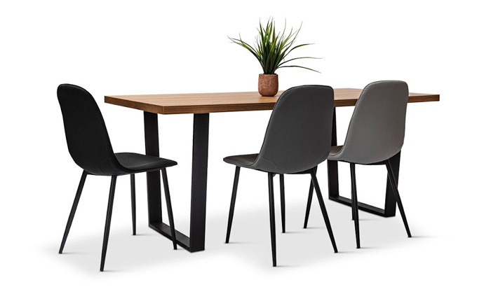 2 כיסא אוכל בריפוד דמוי עור, מגוון צבעים לבחירה