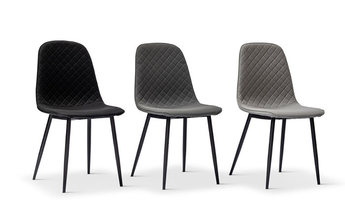 6 כיסא אוכל בריפוד דמוי עור, מגוון צבעים לבחירה