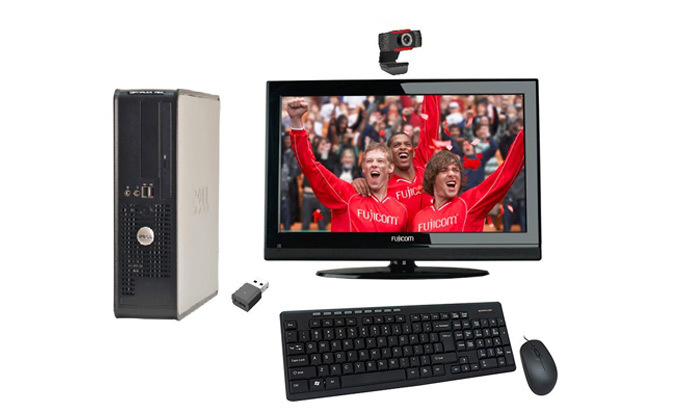3 מחשב נייח דל DELL כולל מסך "22, מצלמה ואביזרים - משלוח חינם