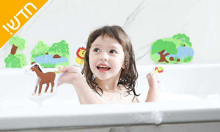 4 משחקי אמבטיה לילדים Edushape: לונה פארק מים וחיות מספוג