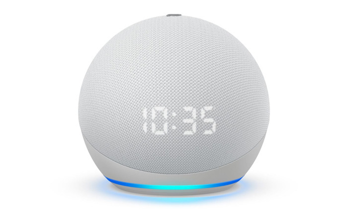 3 רמקול חכם (2020) Echo Dot 4nd Generation כולל שעון מואר ועוזרת קולית Alexa Amazon - משלוח חינם
