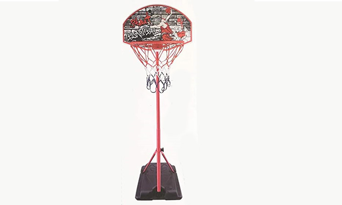 3 מתקן כדורסל מתכוונן עד גובה 2.6 , כולל כדור ומשאבה 