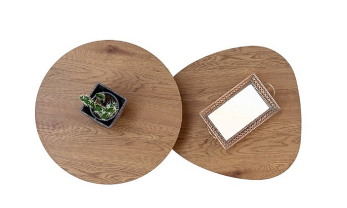 4 שולחן קפה בעל שני משטחים בגבהים שונים