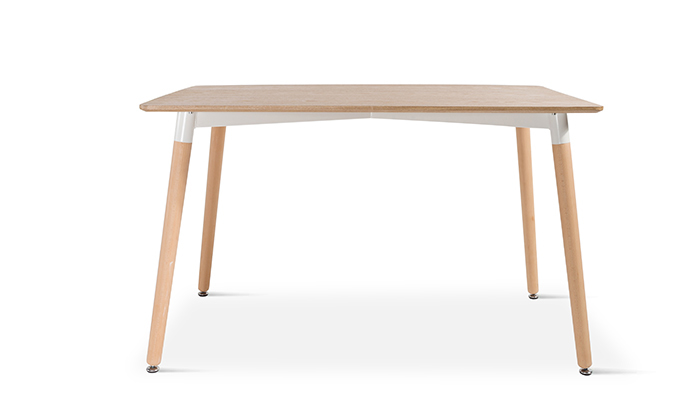 6 שולחן אוכל עם רגלי עץ ומשטח בצבע לבחירה