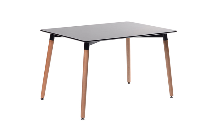 5 שולחן אוכל עם רגלי עץ ומשטח בצבע לבחירה