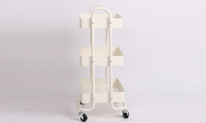 5 עגלת אחסון ממתכת עם 3 סלסילות