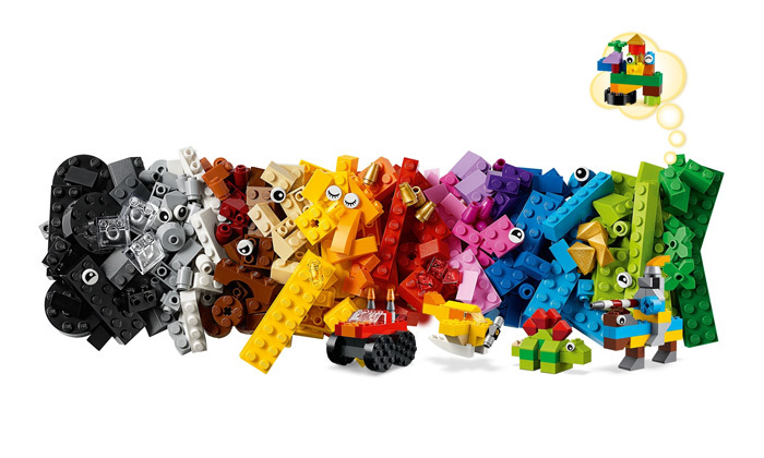 3 לגו LEGO: קוביות לגו צבעוניות 