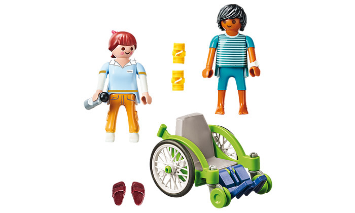 3 פליימוביל Playmobil: דמות מטופל בכיסא גלגלים