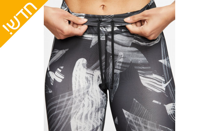 6 מכנסי טייץ לנשים נייקי Nike בצבע שחור מודפס