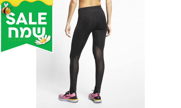 4 מכנסי טייץ לנשים נייקי Nike בצבע שחור עם כיס אחורי