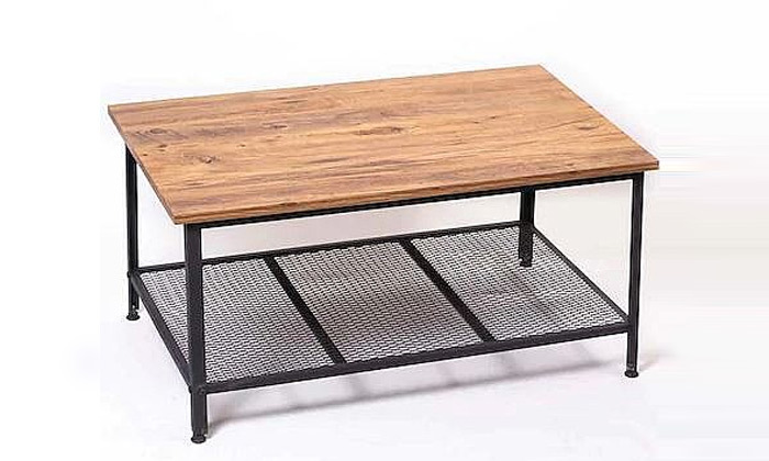 4 שולחן סלון מעץ בשילוב ברזל שחור Tudo Design