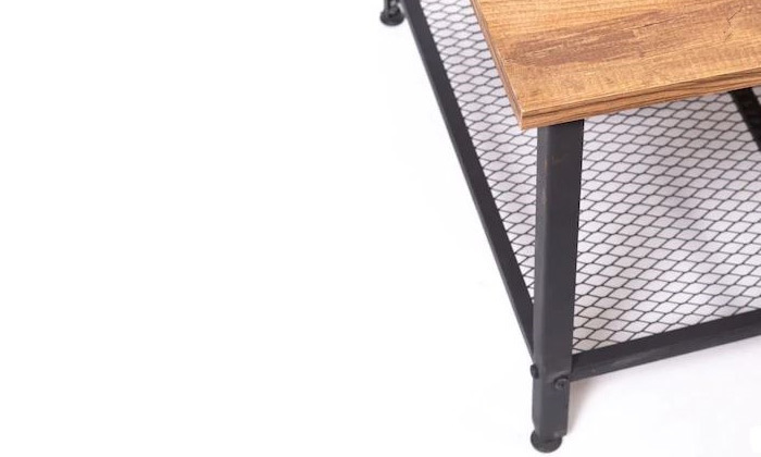 3 שולחן סלון מעץ בשילוב ברזל שחור Tudo Design