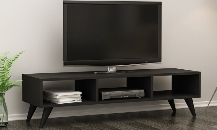 3 מזנון טלוויזיה בצבע שחור Tudo Design