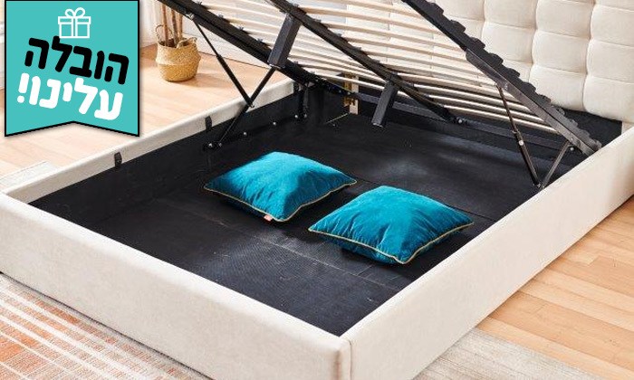 4 מיטה זוגית מרופדת עם ארגז מצעים קשיח Vitorio Divani, דגם אלסינה