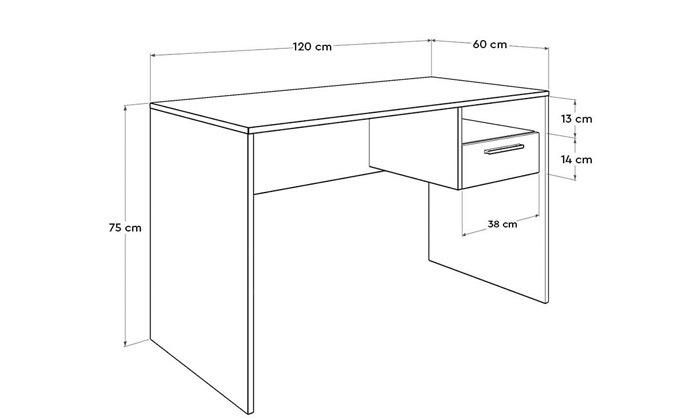 6 שולחן עבודה עם תא אחסון ומגירה HOMAX