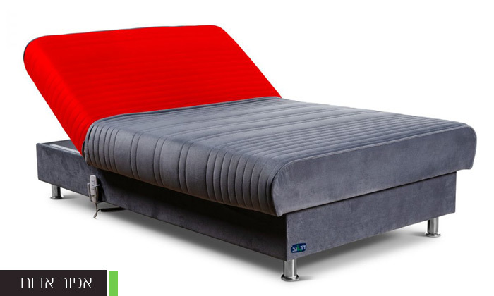 5 מיטת נוער מתכווננת חשמלית עם קפיצים מבודדים ברוחב וחצי דגם PLAY 