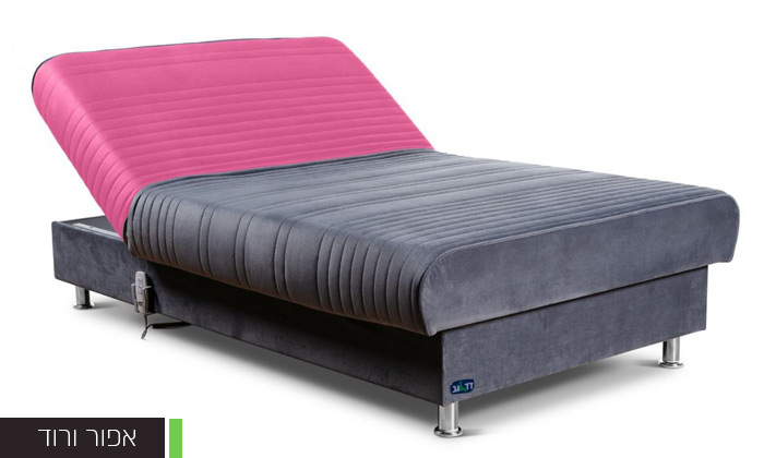 8 מיטת נוער מתכווננת חשמלית עם קפיצים מבודדים ברוחב וחצי דגם PLAY 