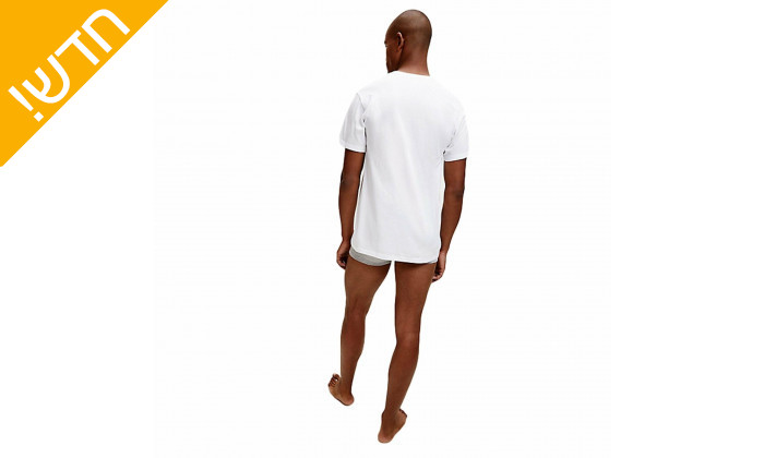 5 מארז 3 חולצות טי שירט לגברים קלווין קליין Calvin Klein בצבע לבן