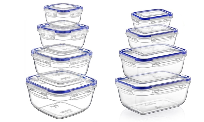 2 סט 8/12 קופסאות אחסון מזון Lock & Fresh