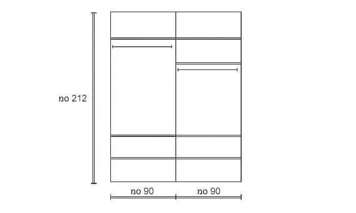 4 שמרת הזורע: ארון 4 דלתות ברוחב 181 ס"מ דגם שאנל