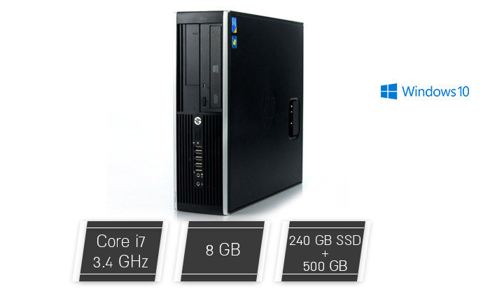2 מחשב נייח מחודש HP/DELL/Lenovo עם זיכרון 8GB ומעבד i7 